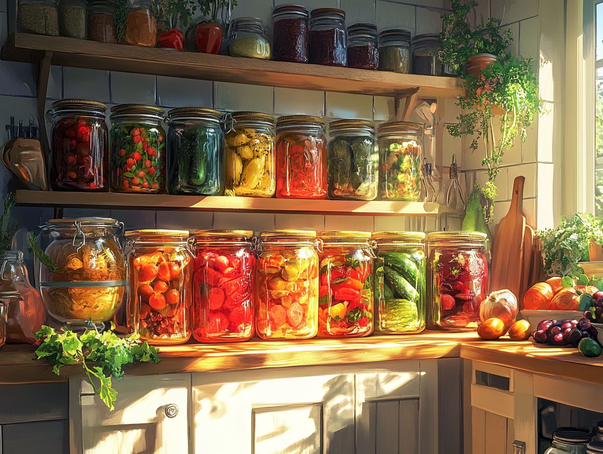 Image displaying creative canning ideas for summer, including peach salsa and pickled watermelon rind.