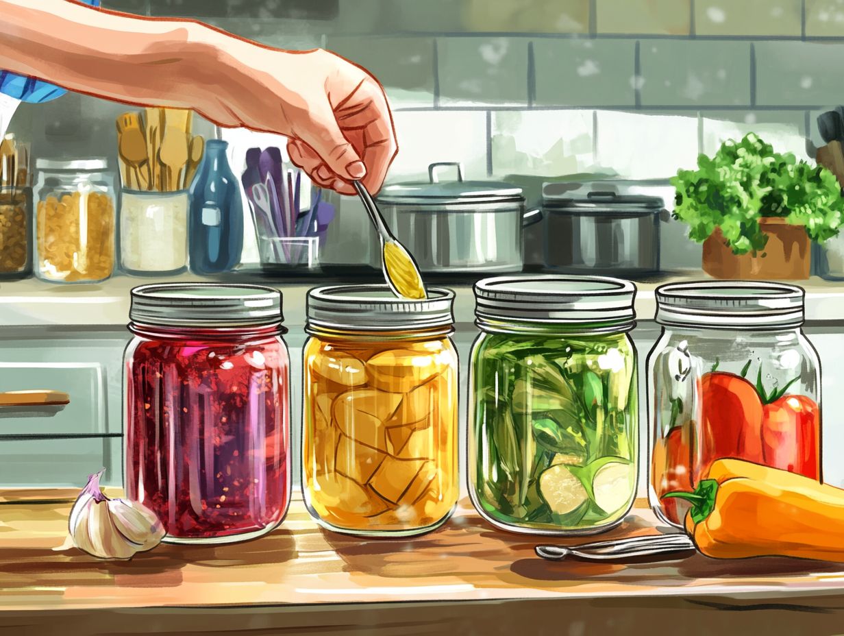 Illustration of proper jar sealing techniques for canning