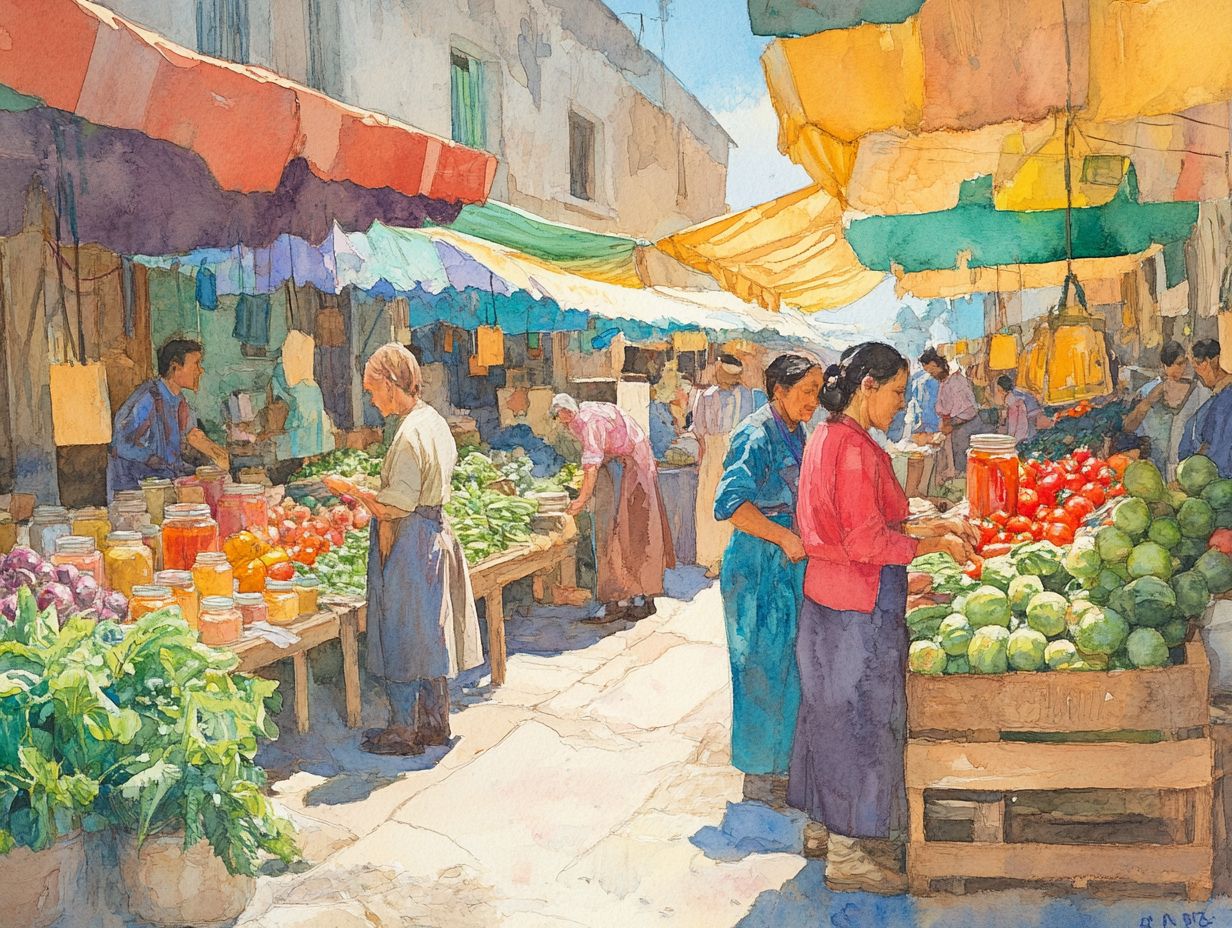 Fresh produce at local markets