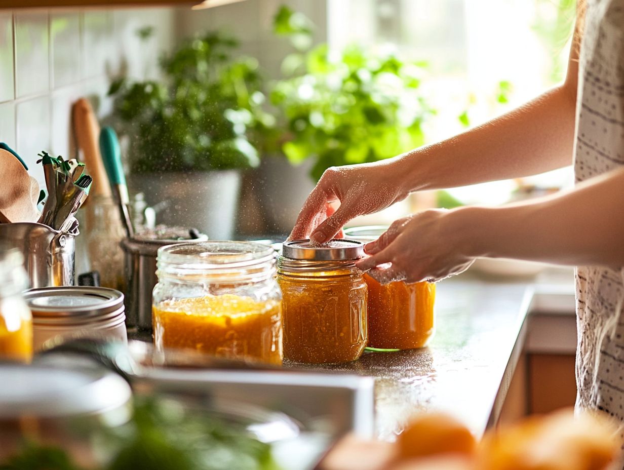 Illustration of proper storage techniques for canning equipment