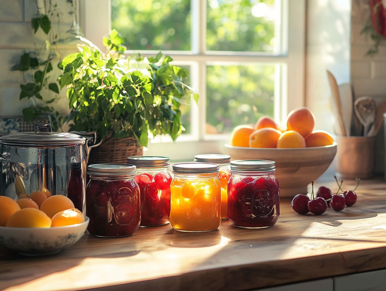 An assortment of classic canned fruit recipes