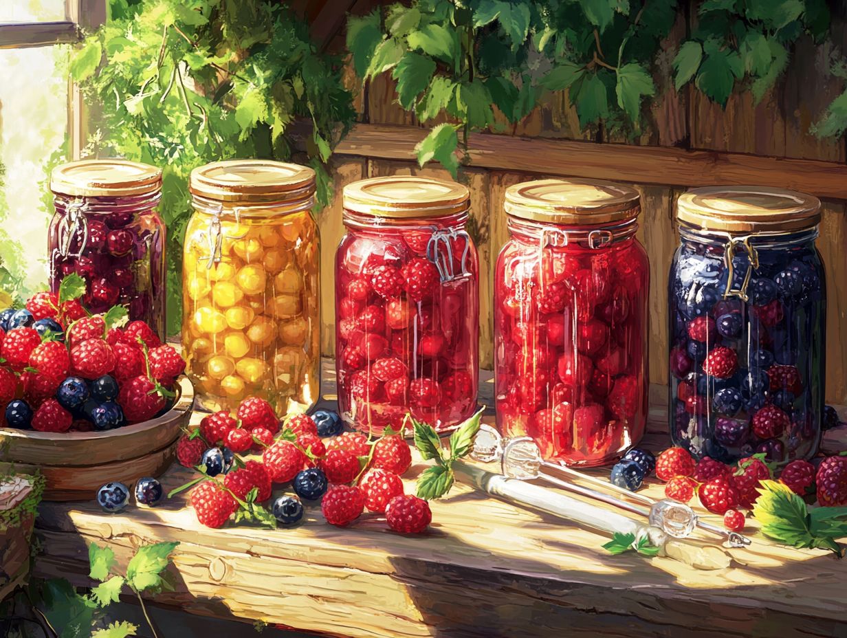 An image depicting frequently asked questions about canning berries.