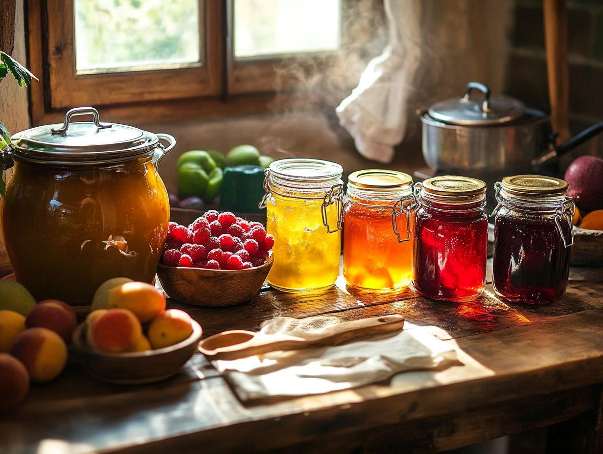 Illustration depicting key tips for successfully canning wine jelly