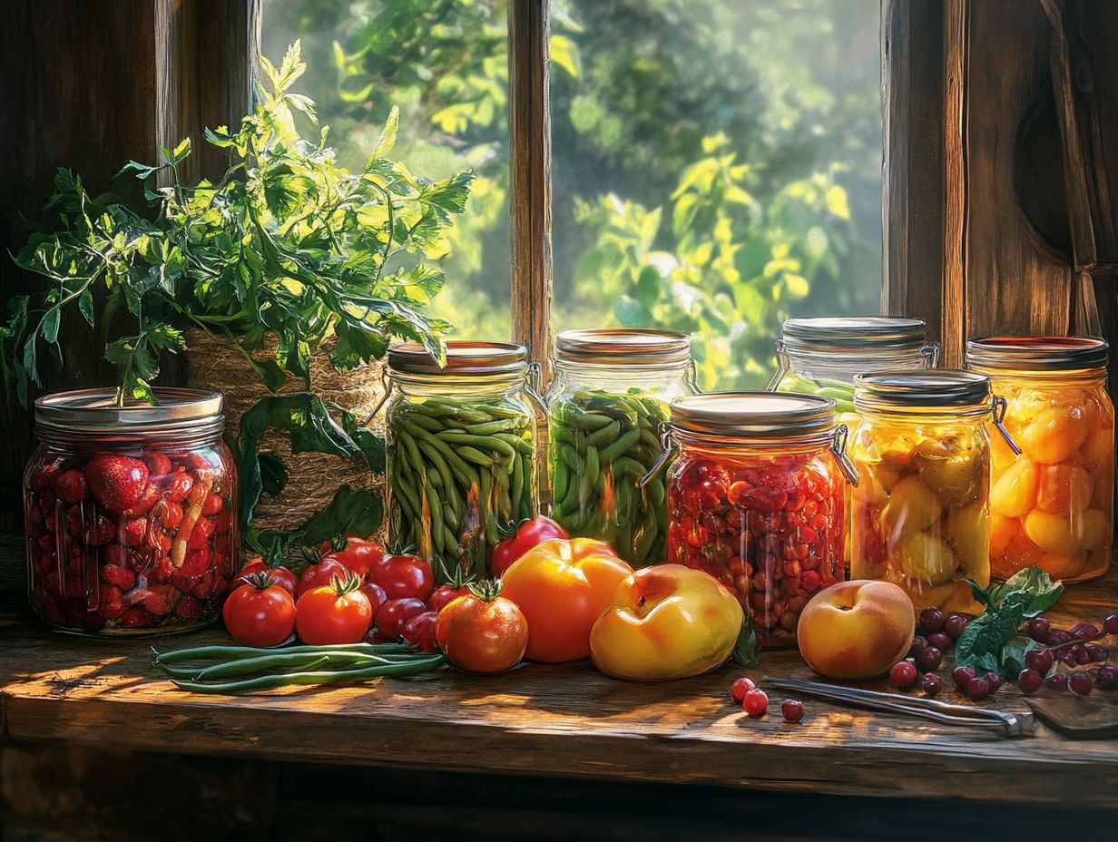 Steps for safely canning foods with a visual guide