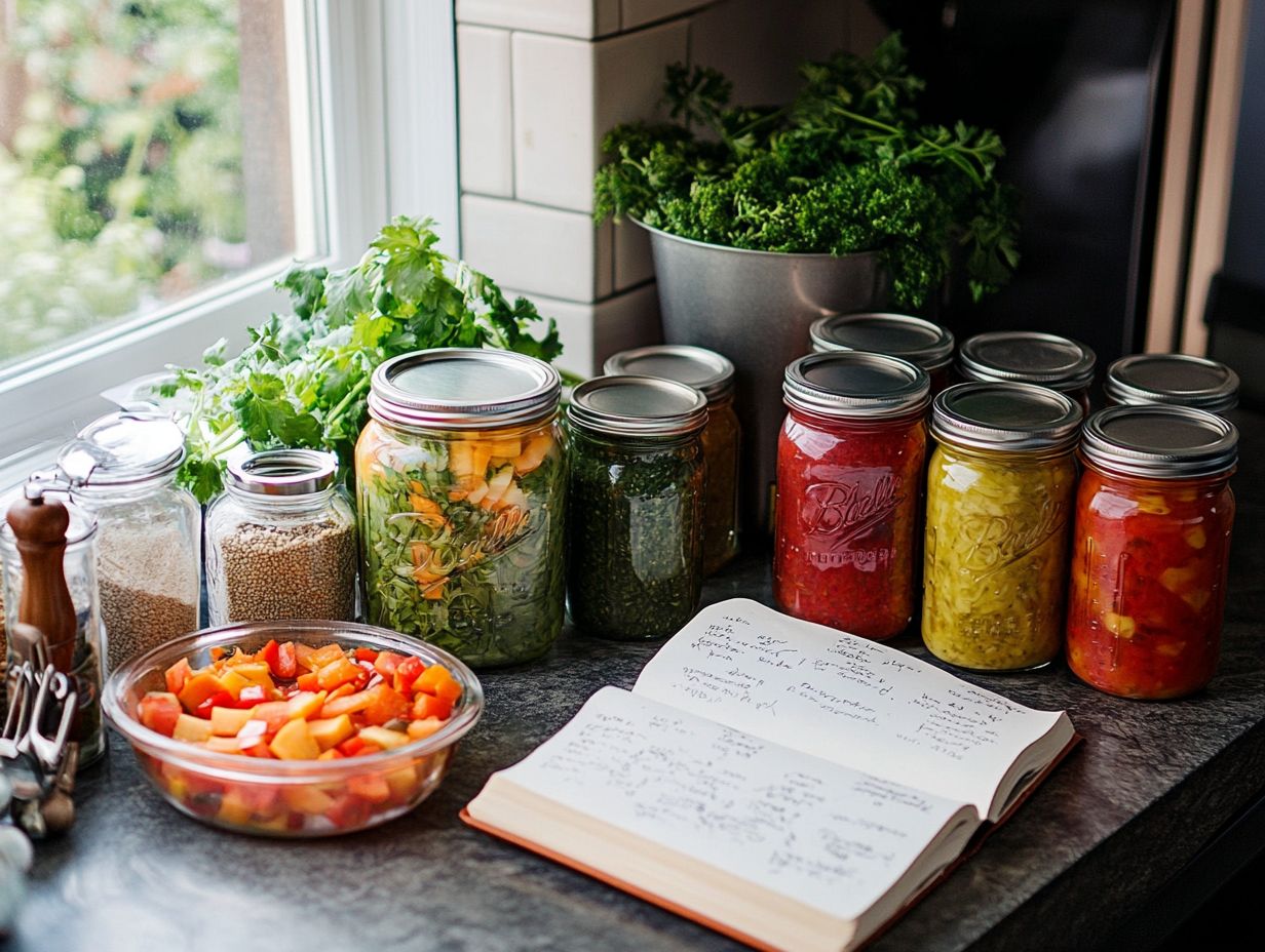 A person safely canning homegrown vegetables