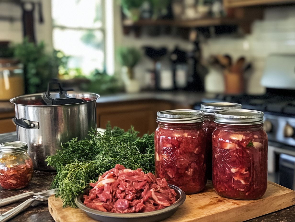 Why is it important to use fresh meat when canning?