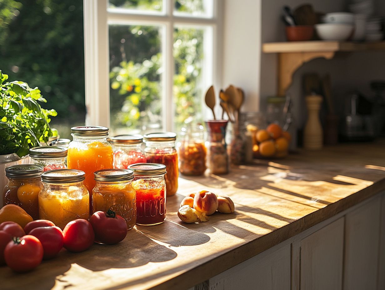 Fresh vegetables ready for canning