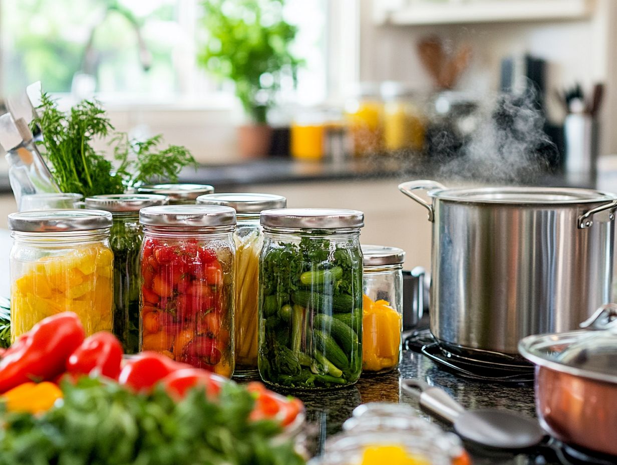 Illustration showing the benefits of using glass containers for canning