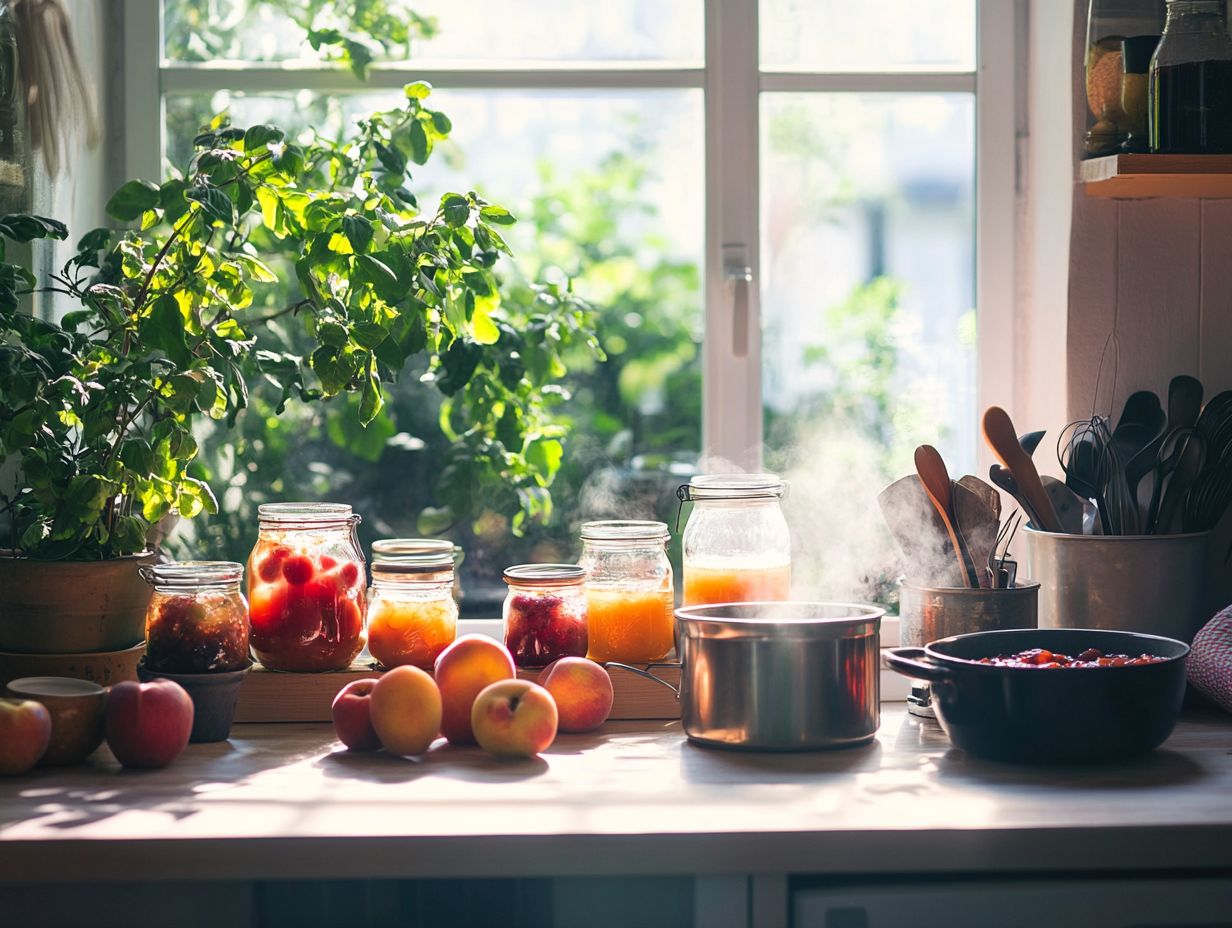 Sealing jars to prevent contamination during fruit canning