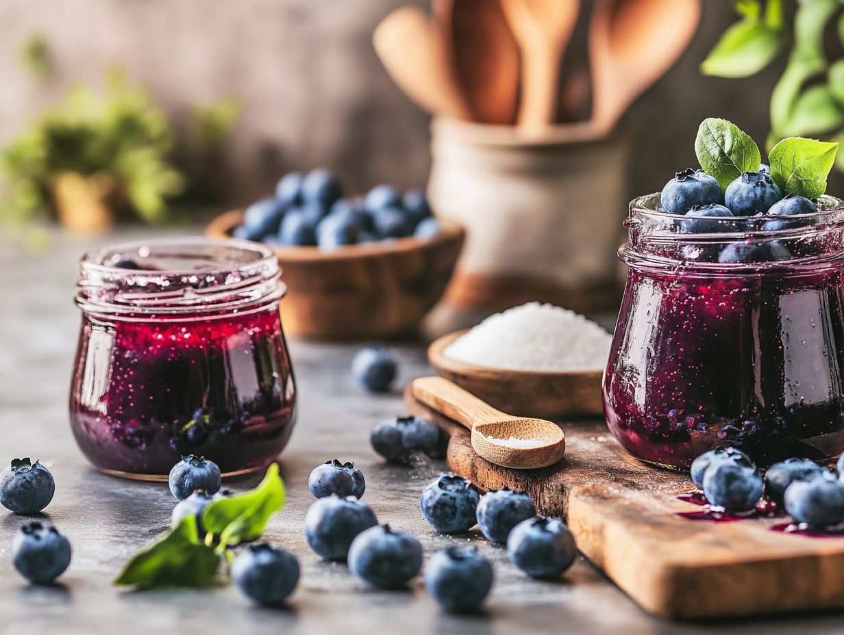 Image of a blueberry jam jar