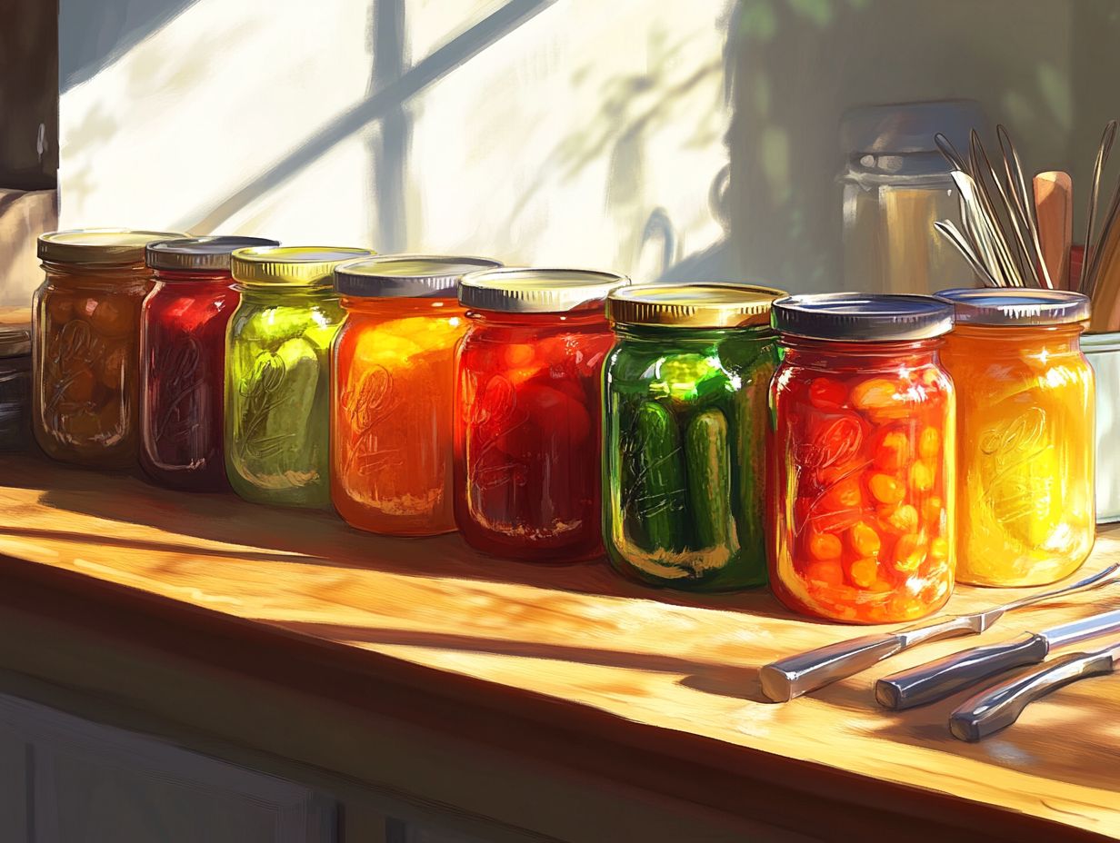 Visual representation of frequently asked questions about canning high-acid foods.