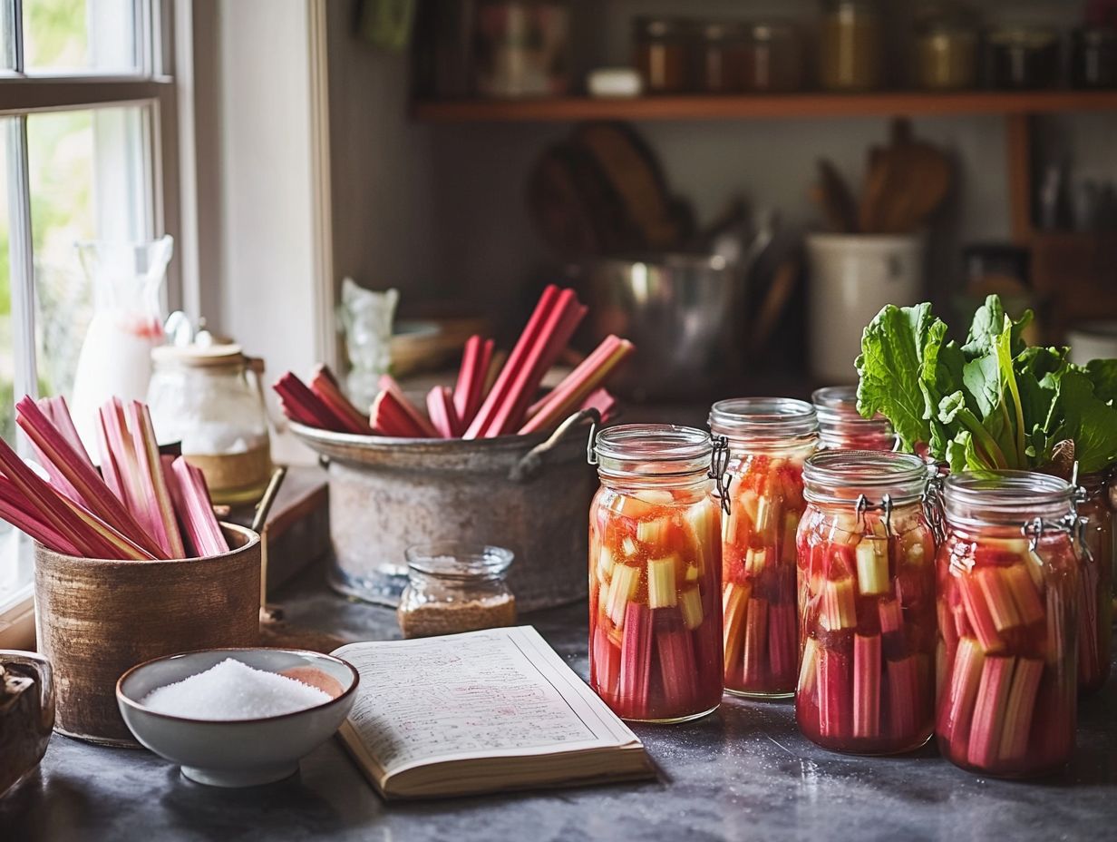 What are some common recipes for canning rhubarb?