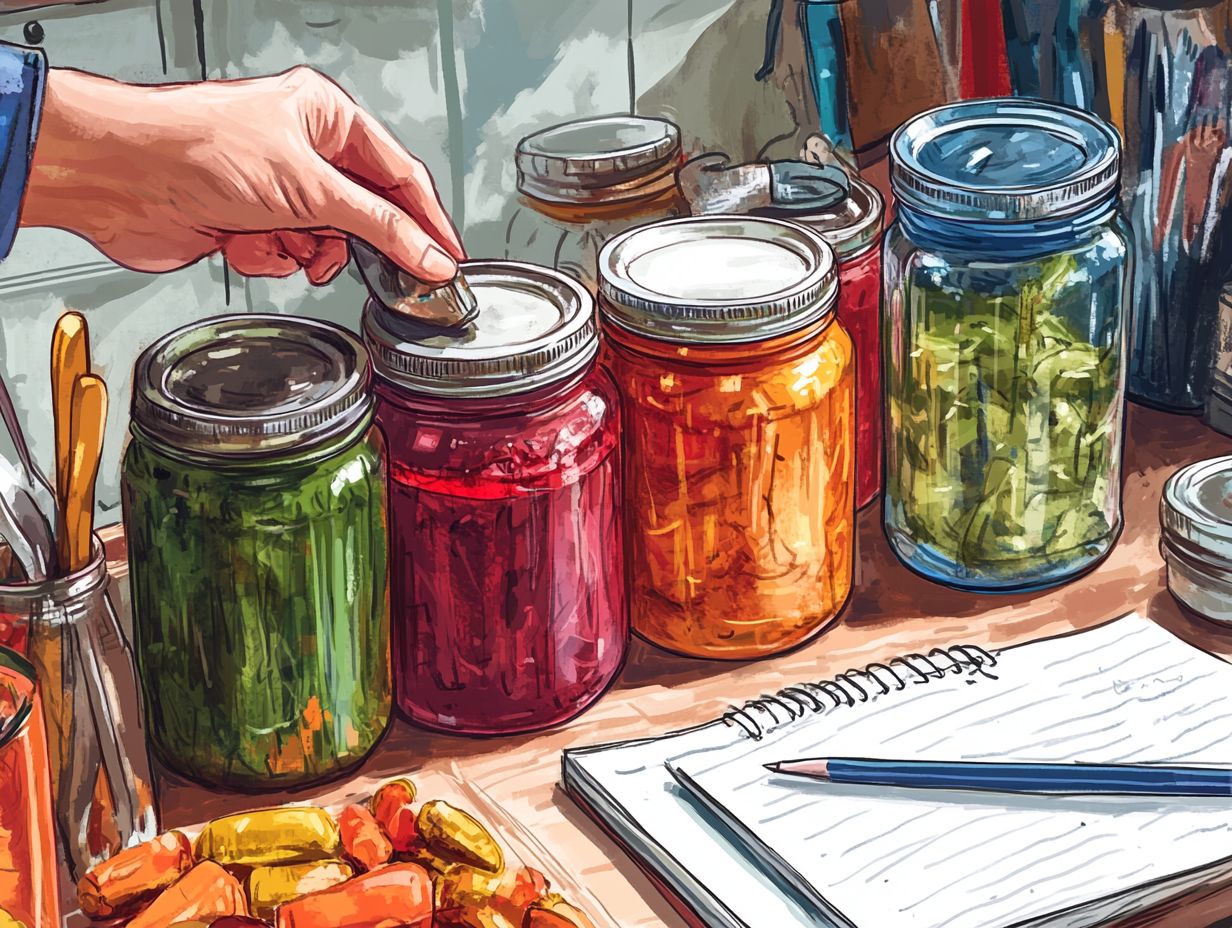 Image showing proper headspace in Mason jars during canning.