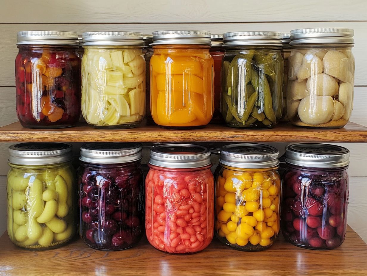 Different types of canning jars