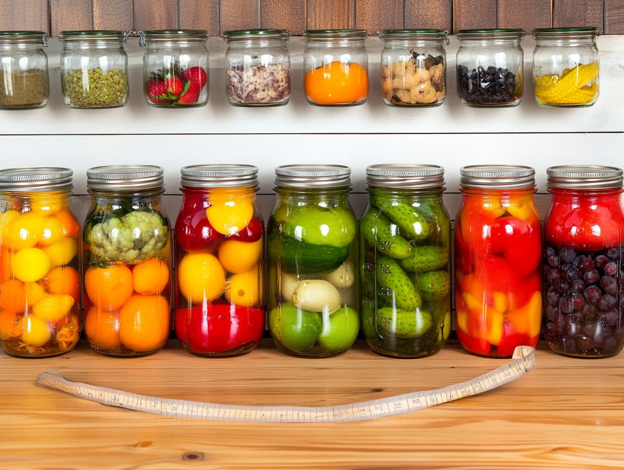 A visual guide to the common sizes of canning jars for effective food preservation.