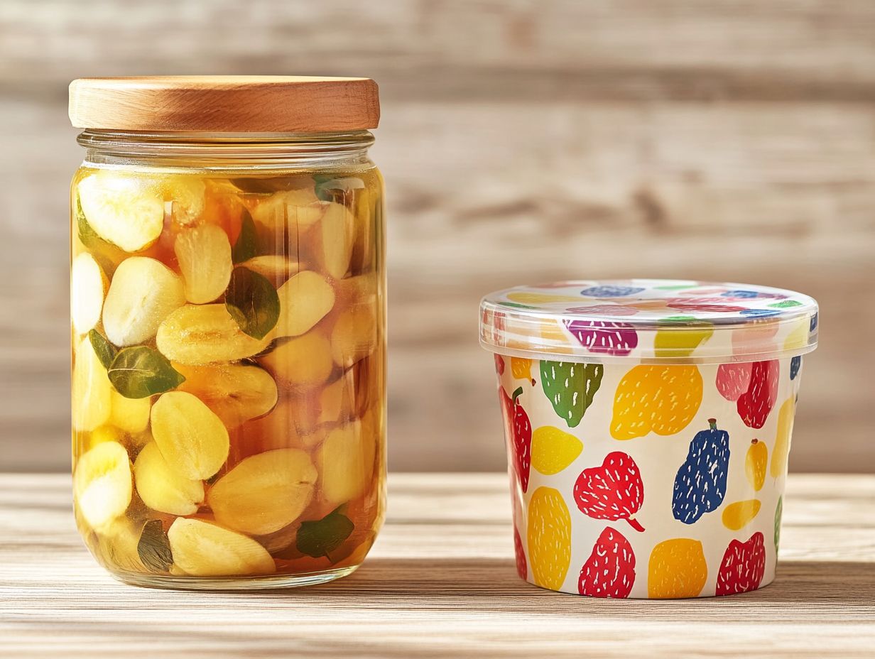 What are the main differences between glass and plastic canning containers?