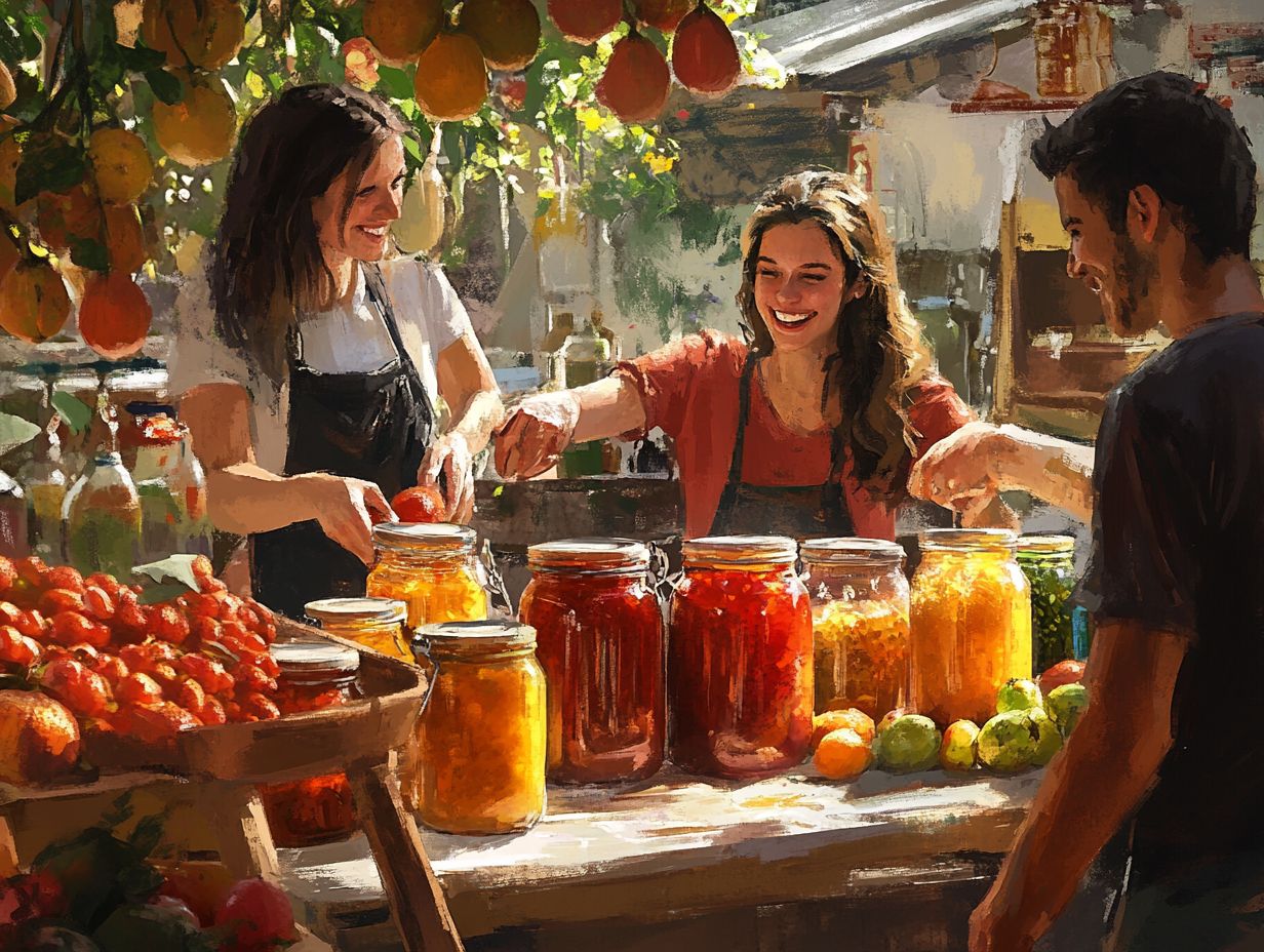 A vibrant workshop at the Cooking and Canning Company teaching canning techniques.