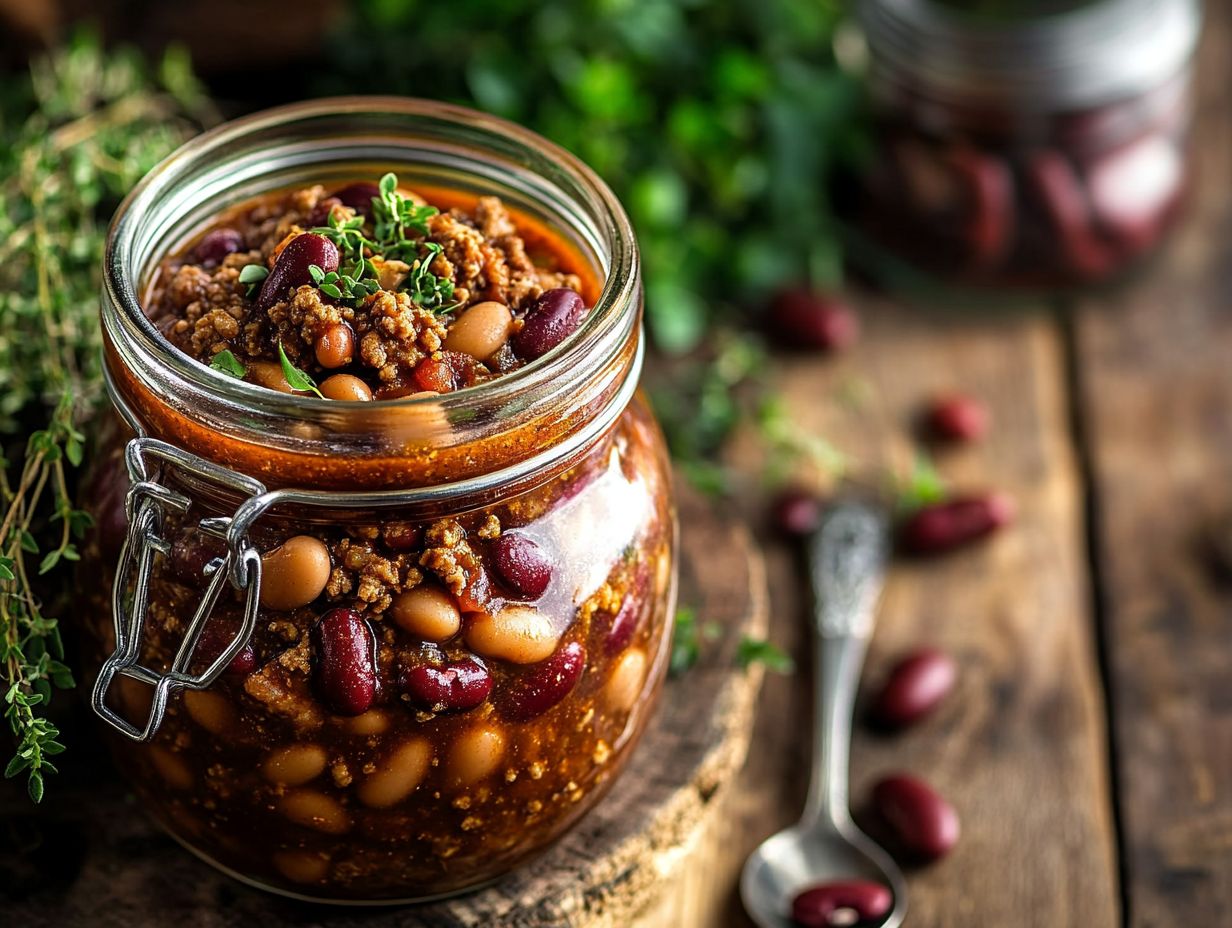 Delicious homemade canned chili