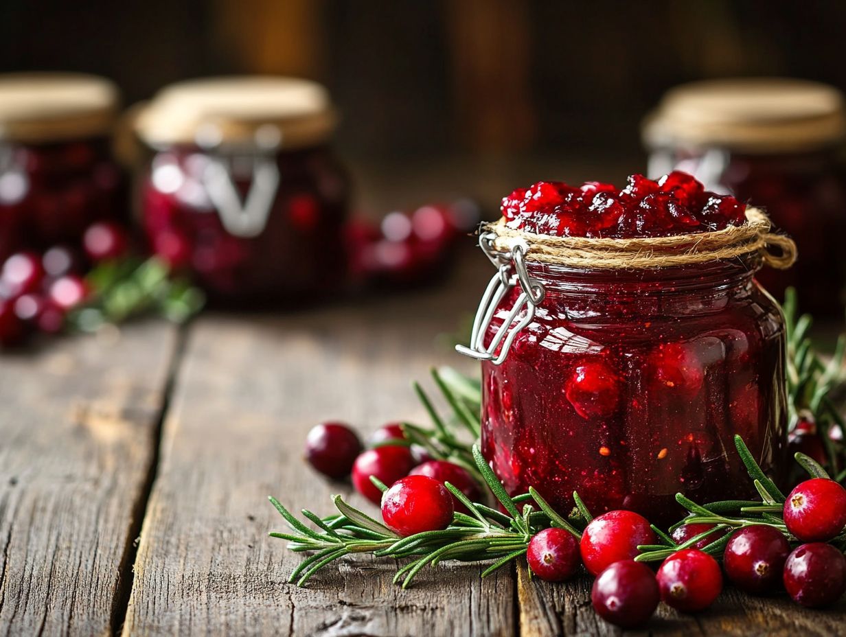 Fresh cranberries ready for sauce preparation