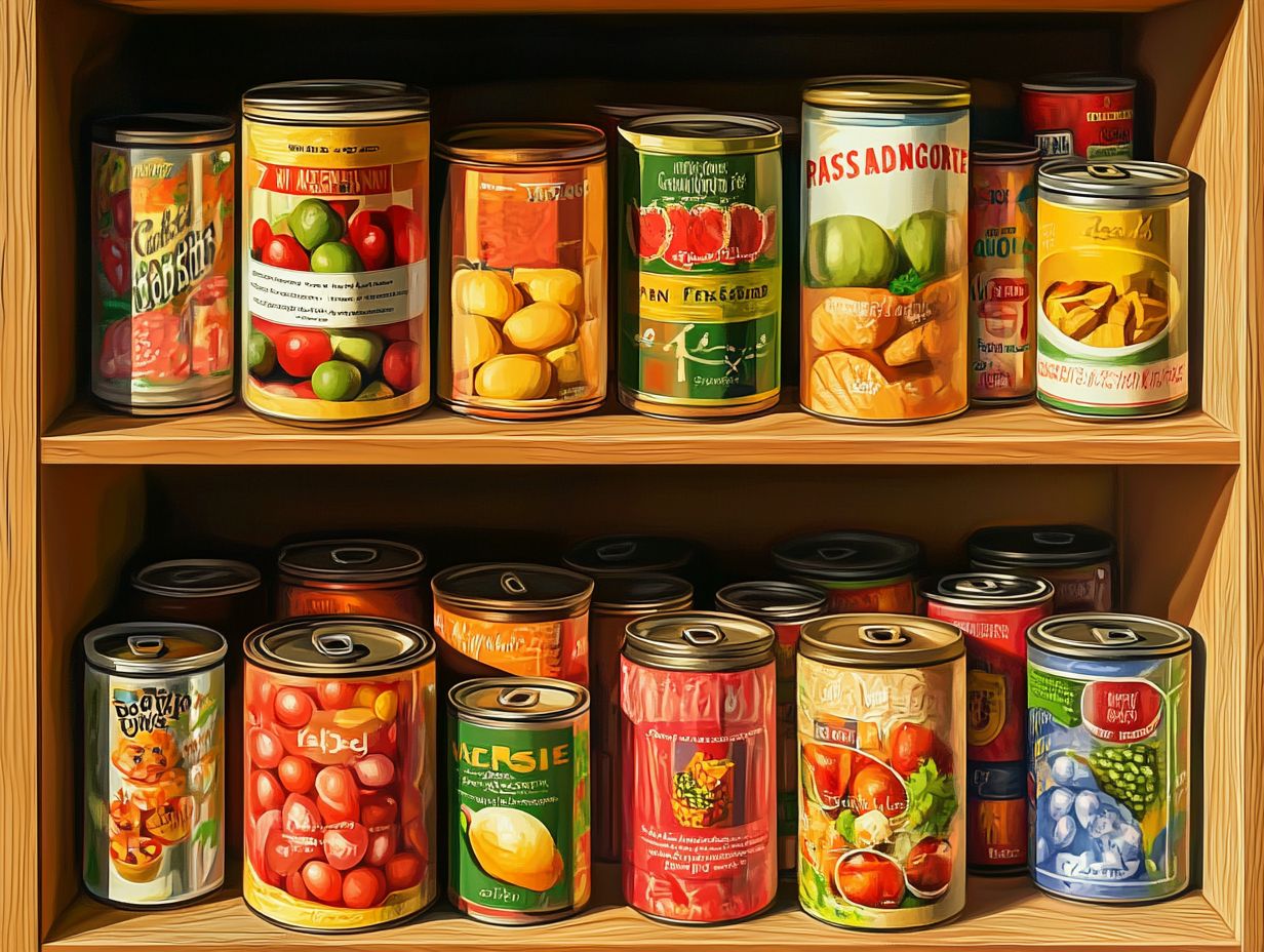 Illustration showing the shelf life of various canned foods