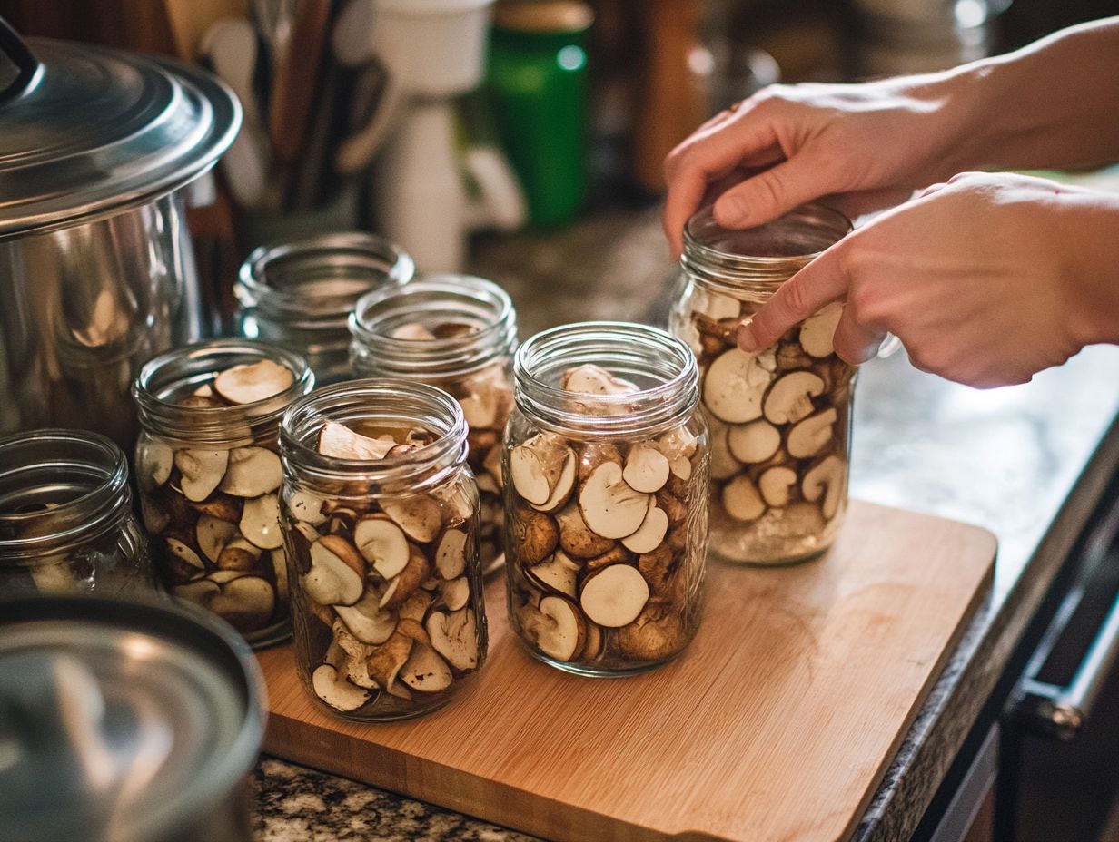 An image showcasing key takeaways about canning mushrooms.