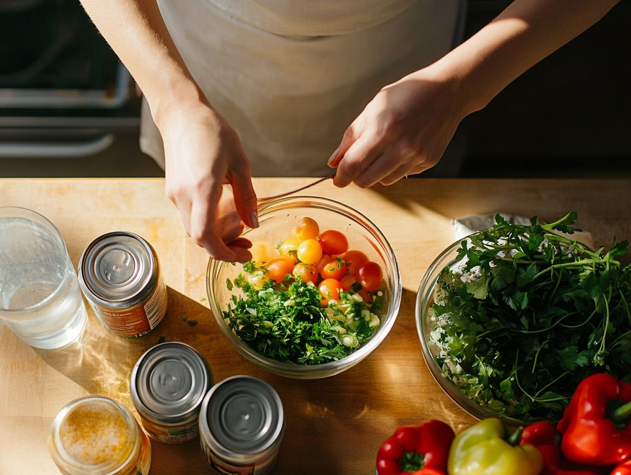 Visual summary of key takeaways on managing salt in canned foods.