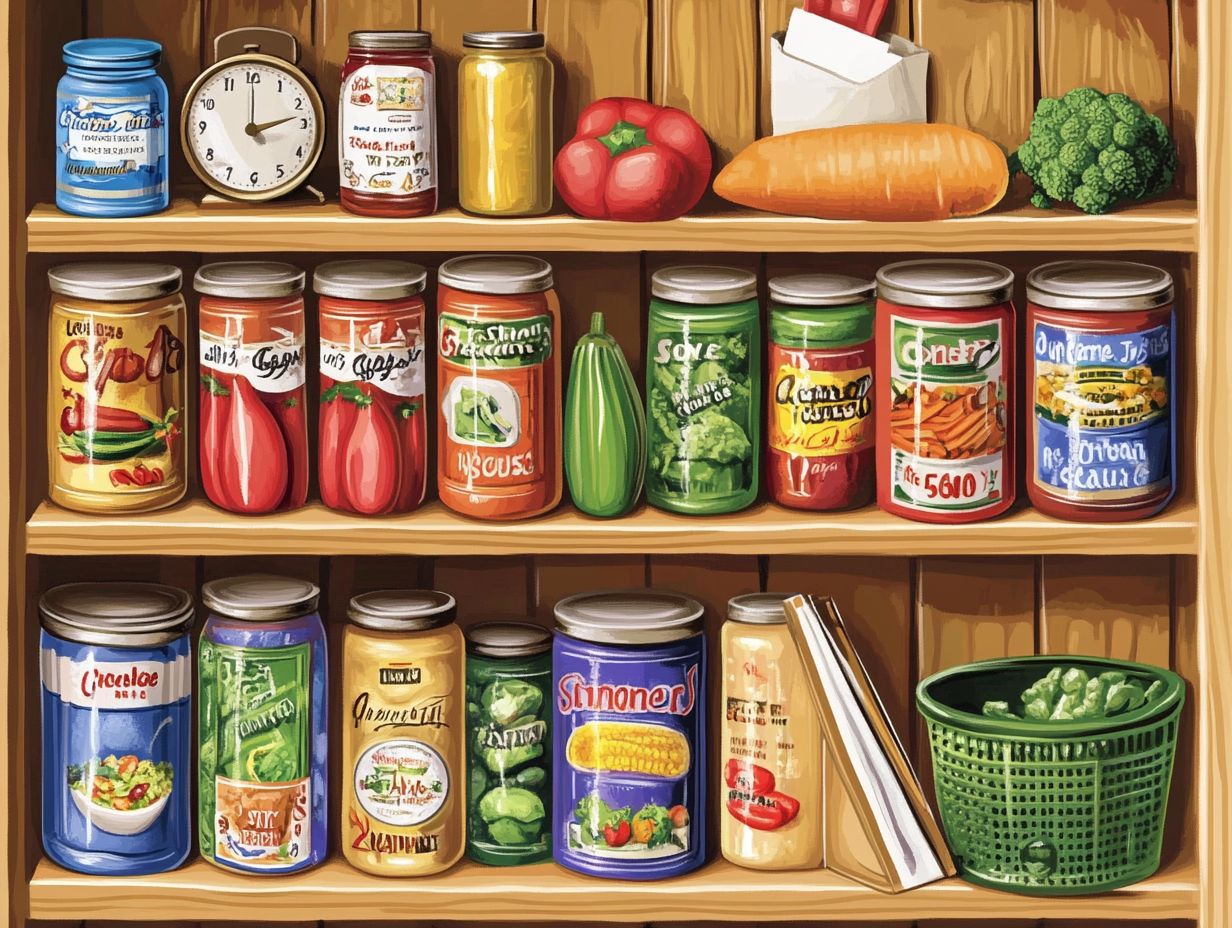 Visual guide for prolonging canned goods storage