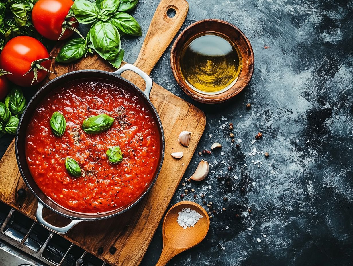 Homemade Tomato Sauce Preparation