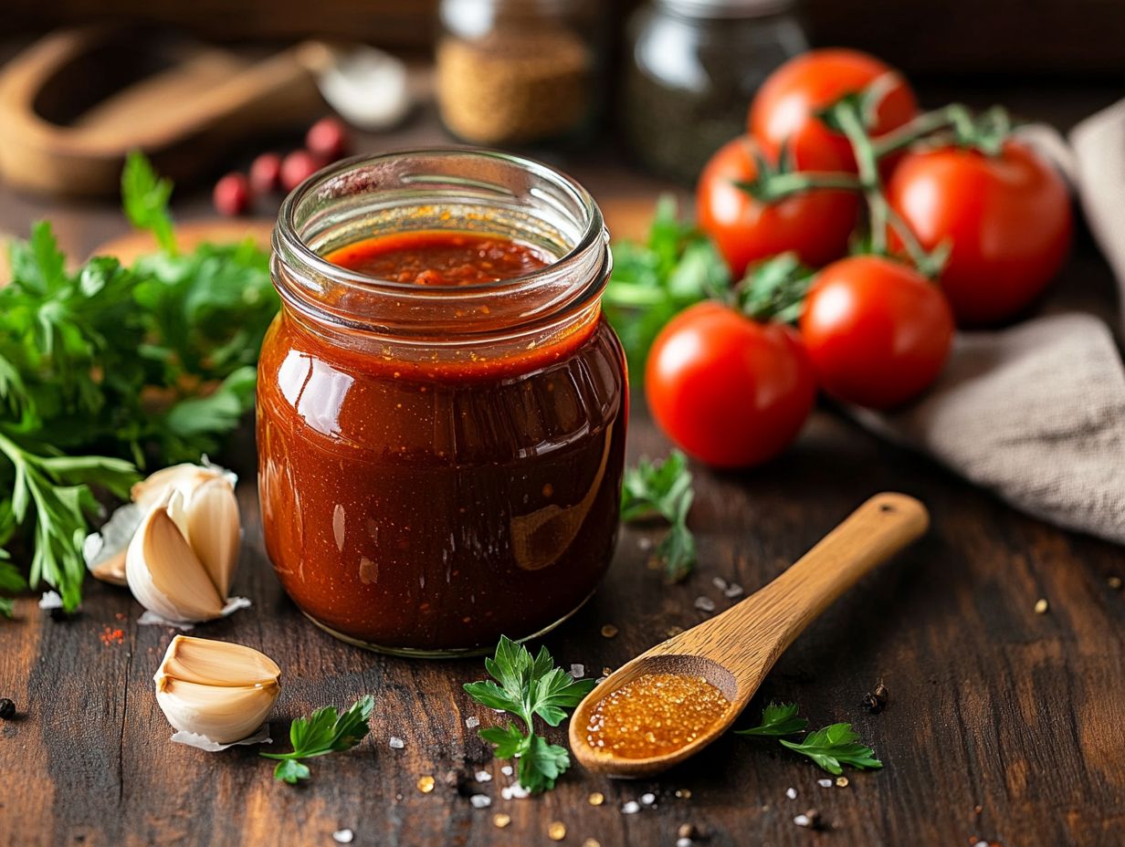 Image of homemade BBQ sauce ingredients