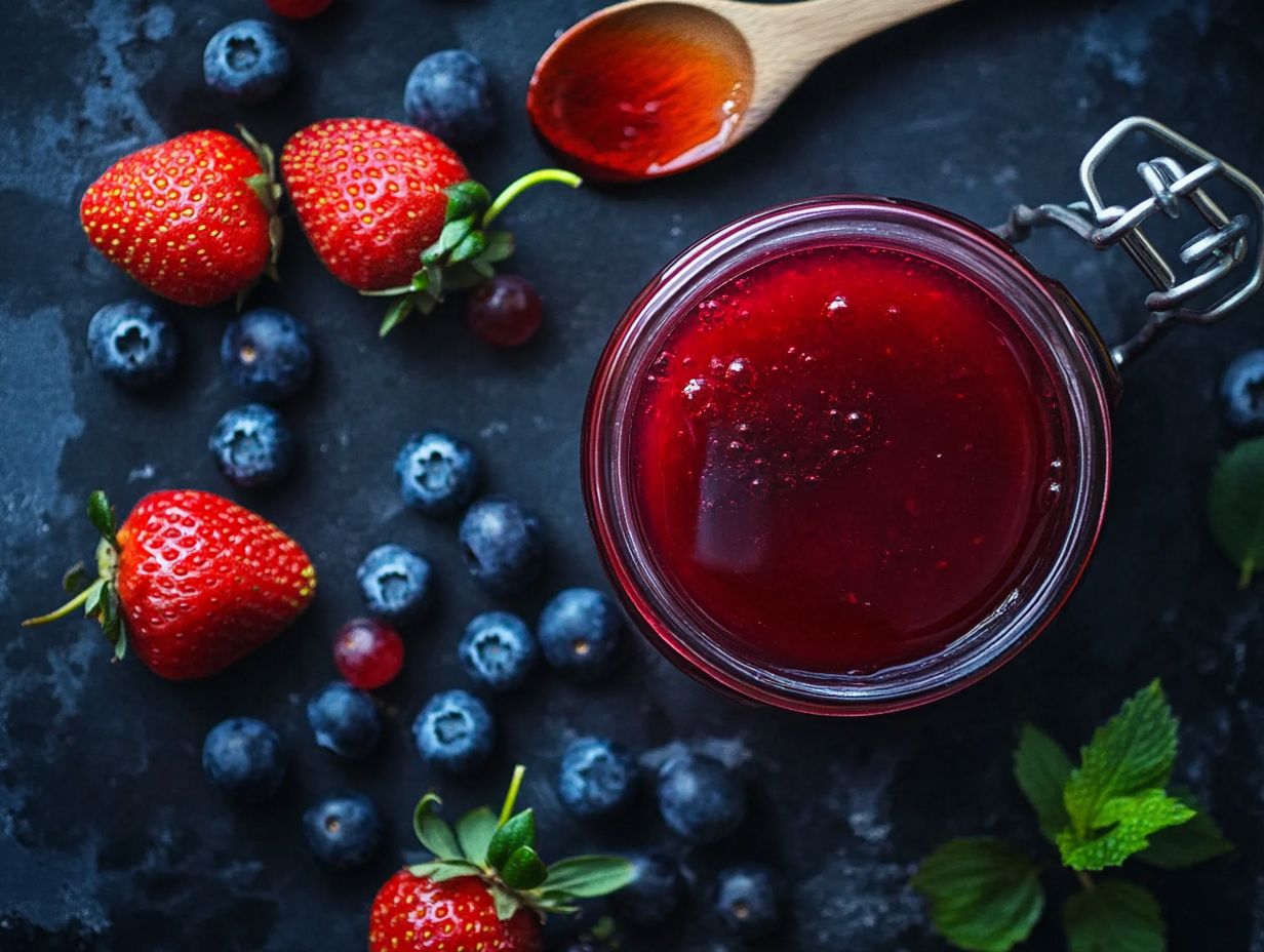 Variety of fruits for making homemade syrup