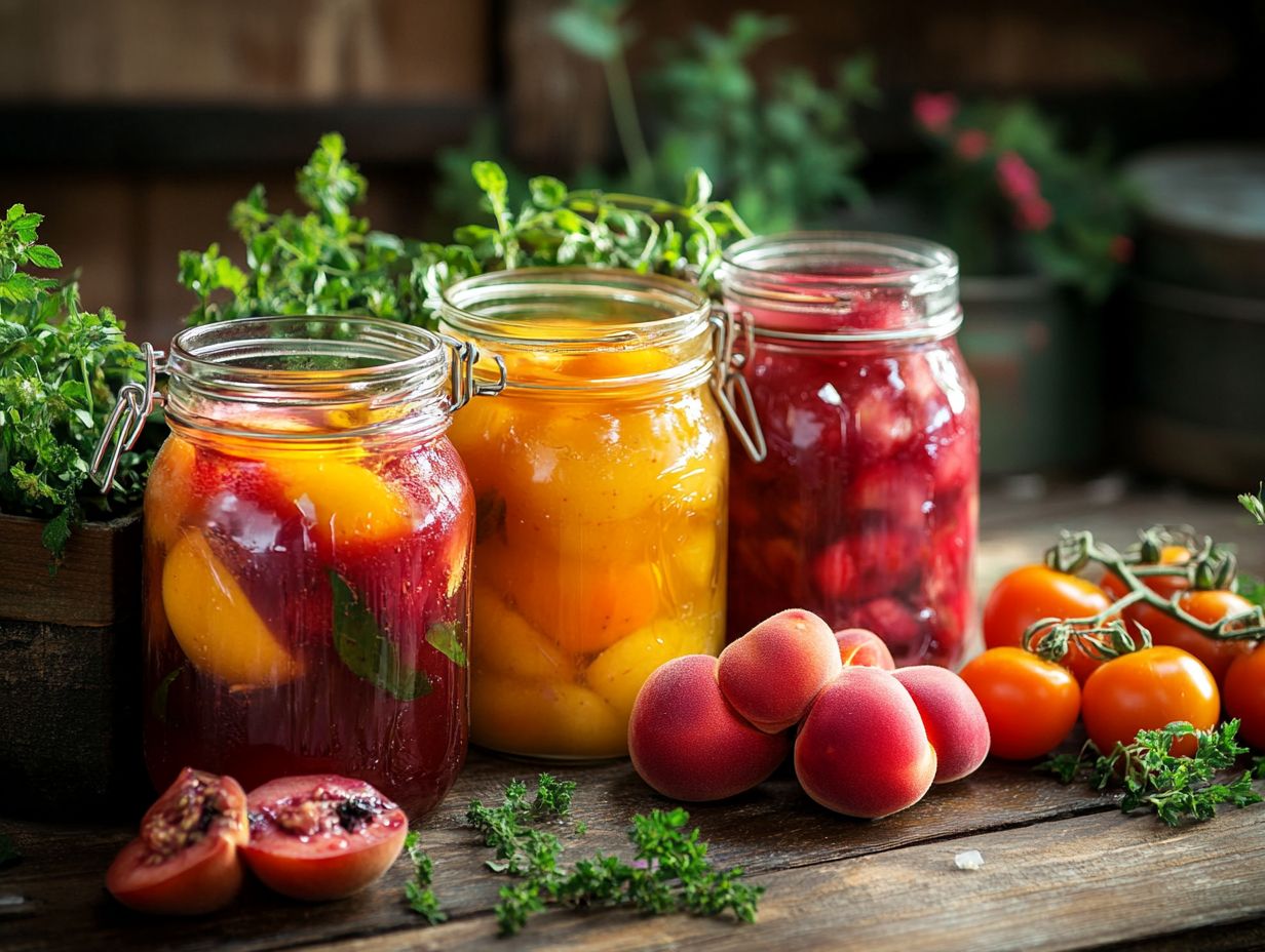 A variety of ripe fruits suitable for canning