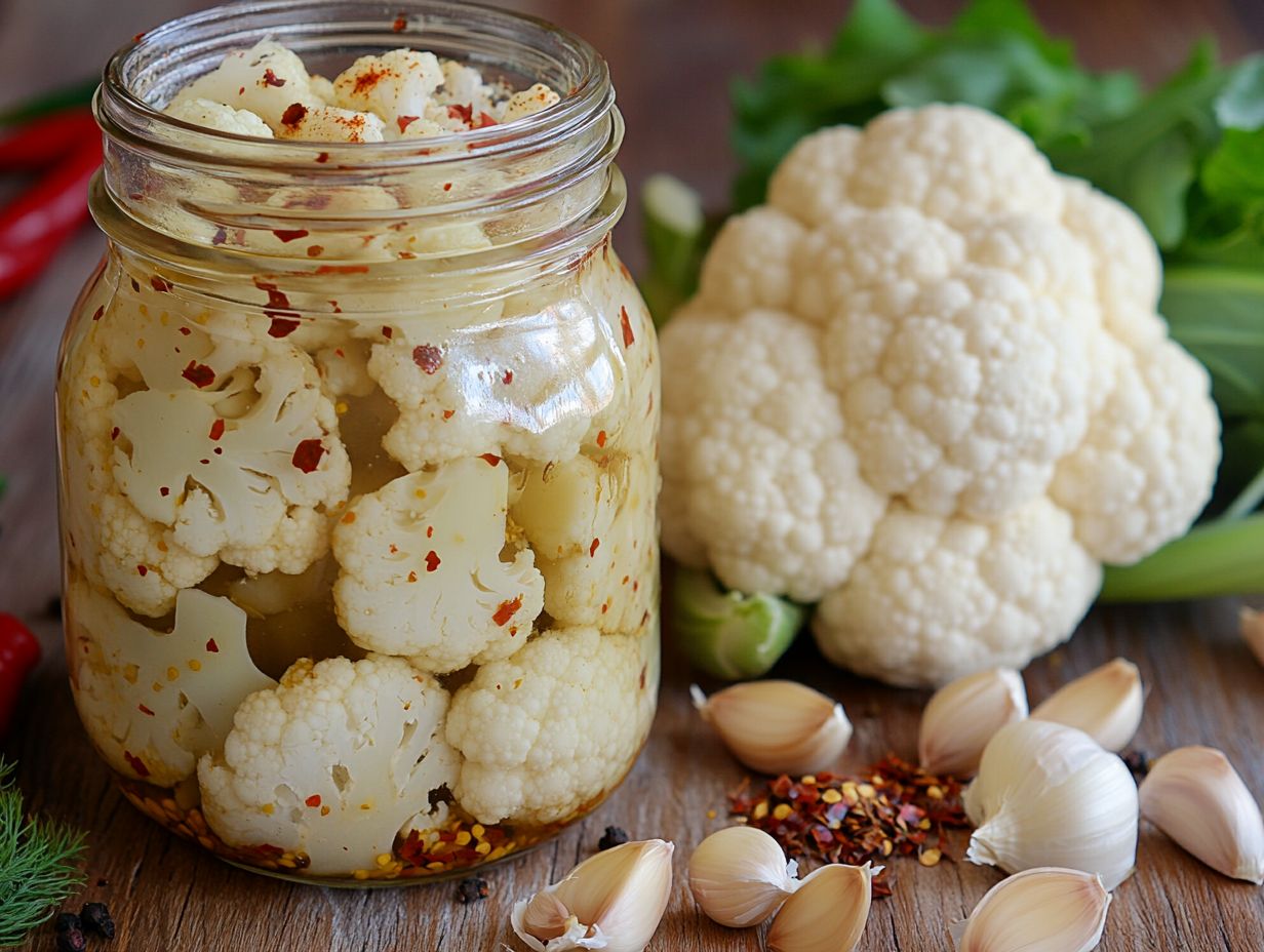 Different types of vinegar for pickling cauliflower