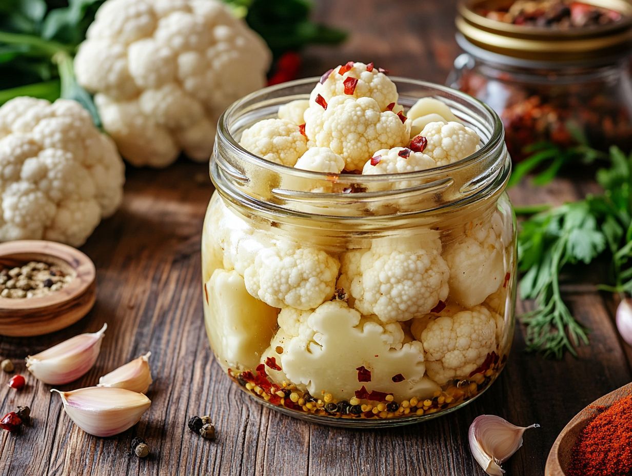 Delicious Spicy Pickled Cauliflower