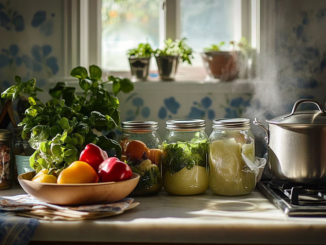 Image illustrating best practices for preparing jars for canning