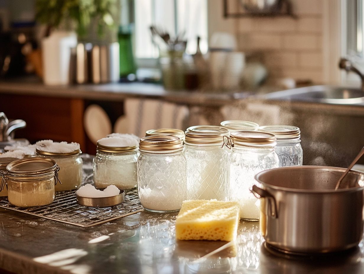 An infographic showing methods for cleaning canning equipment effectively