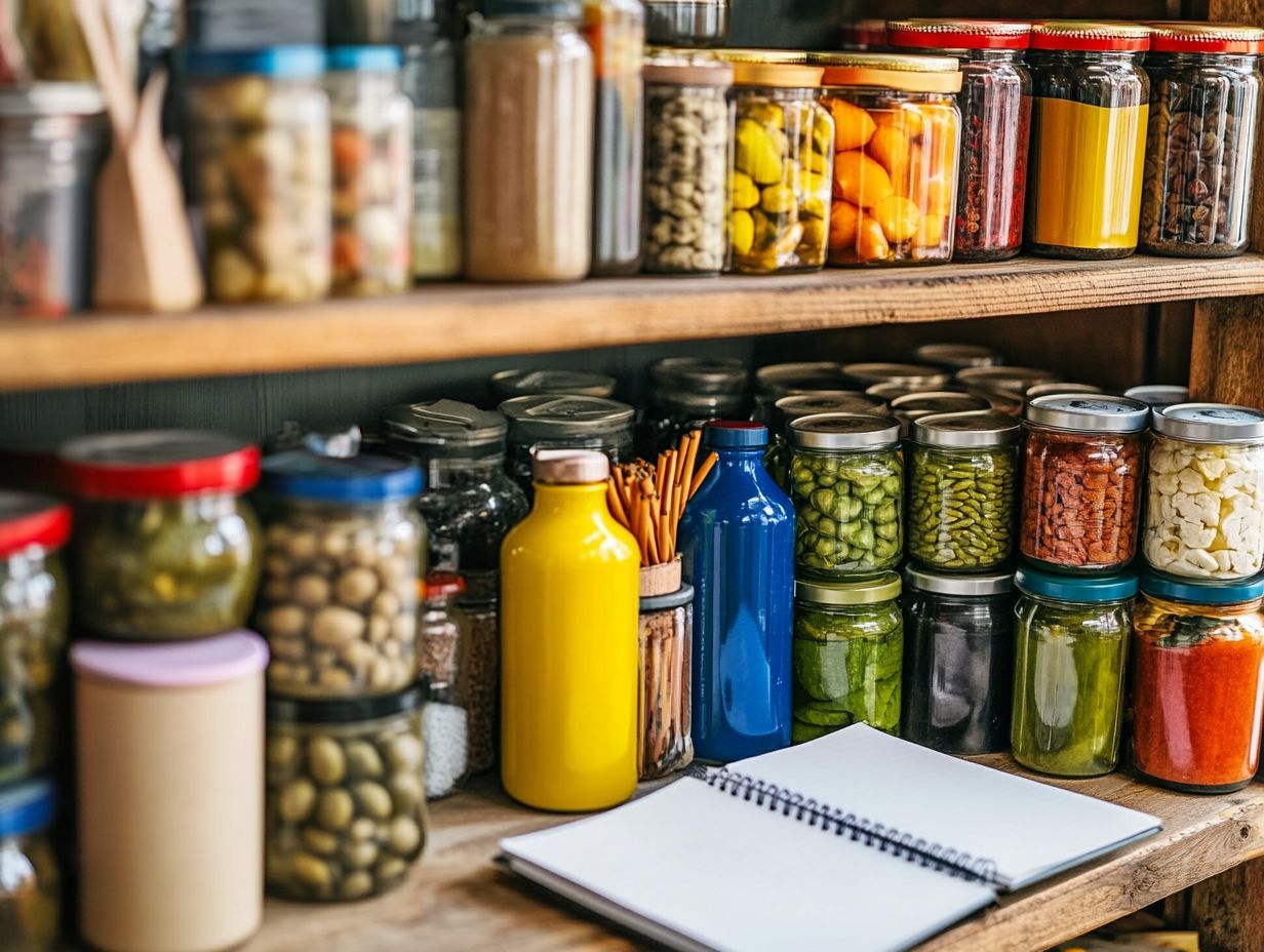 Visual overview of key takeaways for storing canned vegetables.