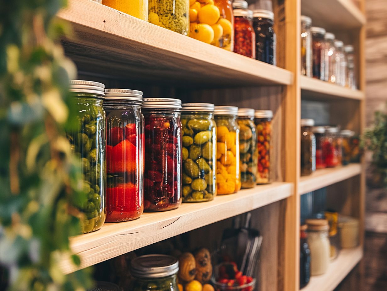 An image showing the best practices for storing canning supplies