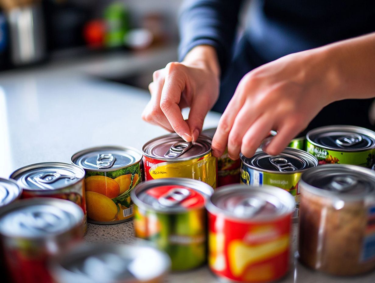 Diagram showing methods to test seals on canned goods