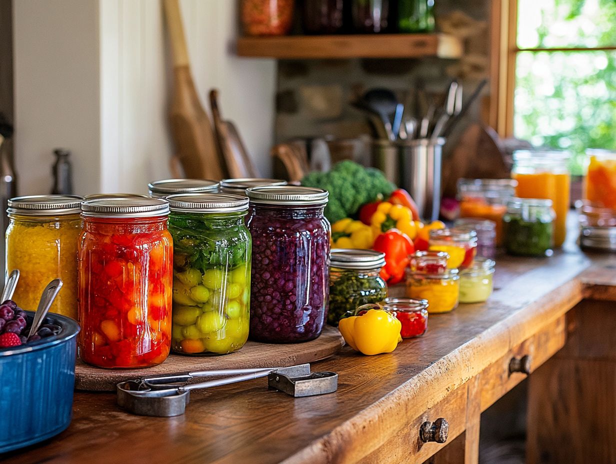 Vibrant jars of homemade preserves showcasing the benefits of canning.