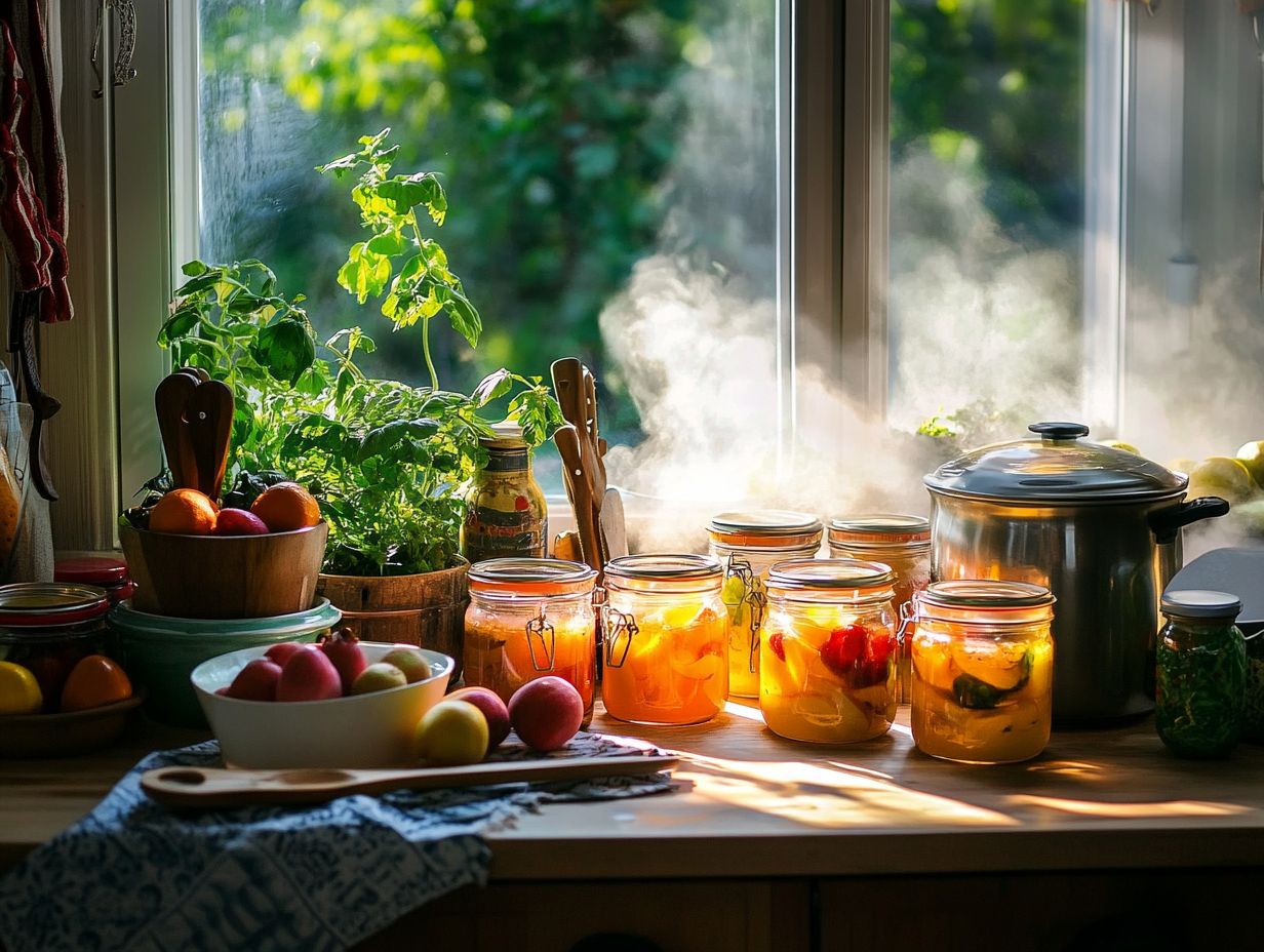 A variety of fruits ideal for canning, including peaches and strawberries