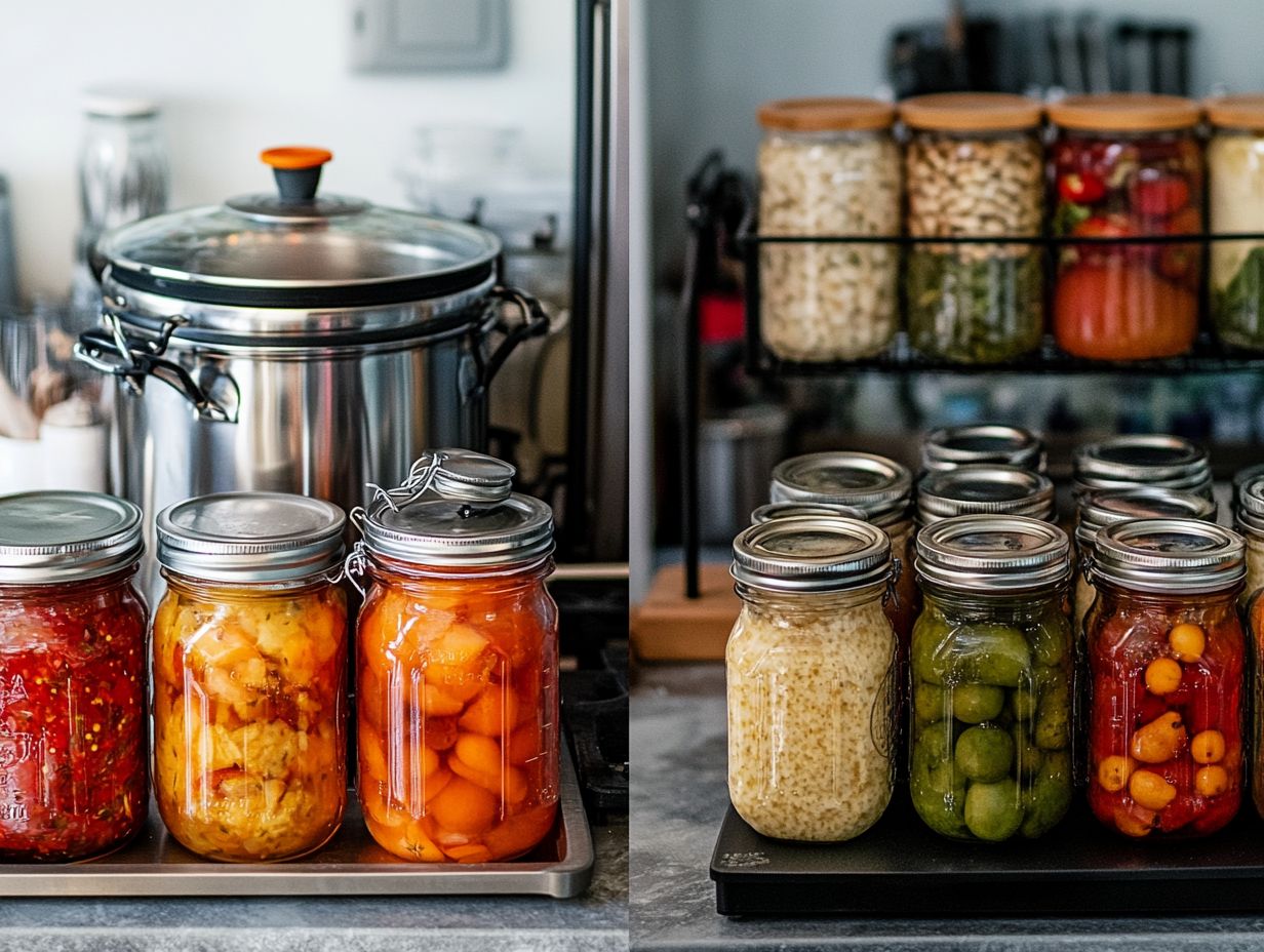 A comparison of pressure canning and water bath canning techniques