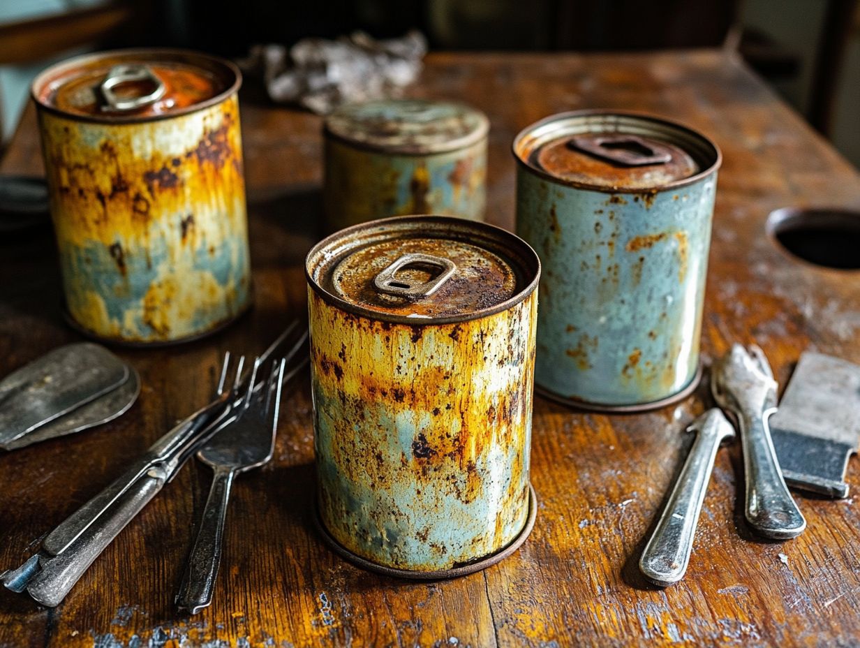 Signs of improperly canned food causing health risks