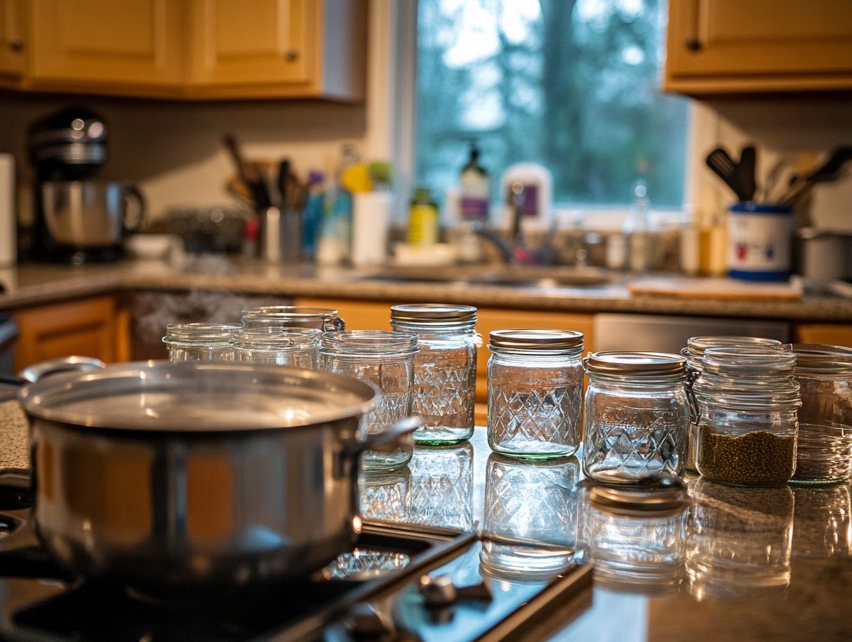 An overview of boiling, oven, and dishwasher methods for sterilizing jars