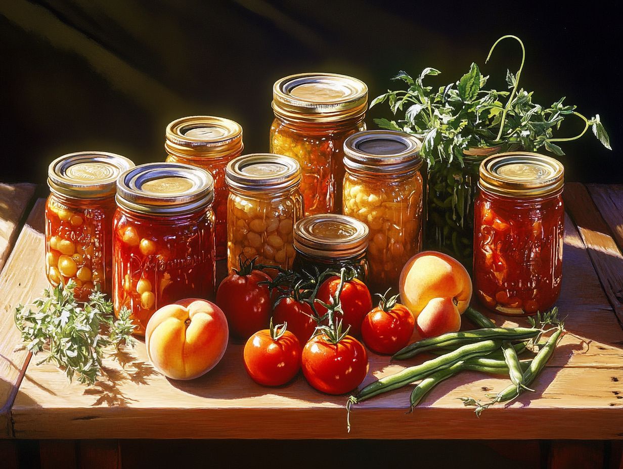 Delicious recipes made with seasonal produce showcasing canning techniques