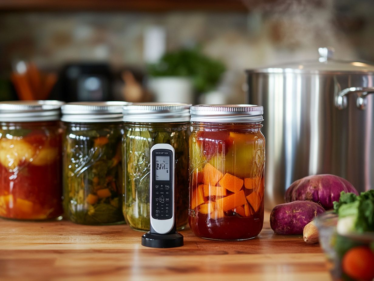 What is the role of thermometers in canning?