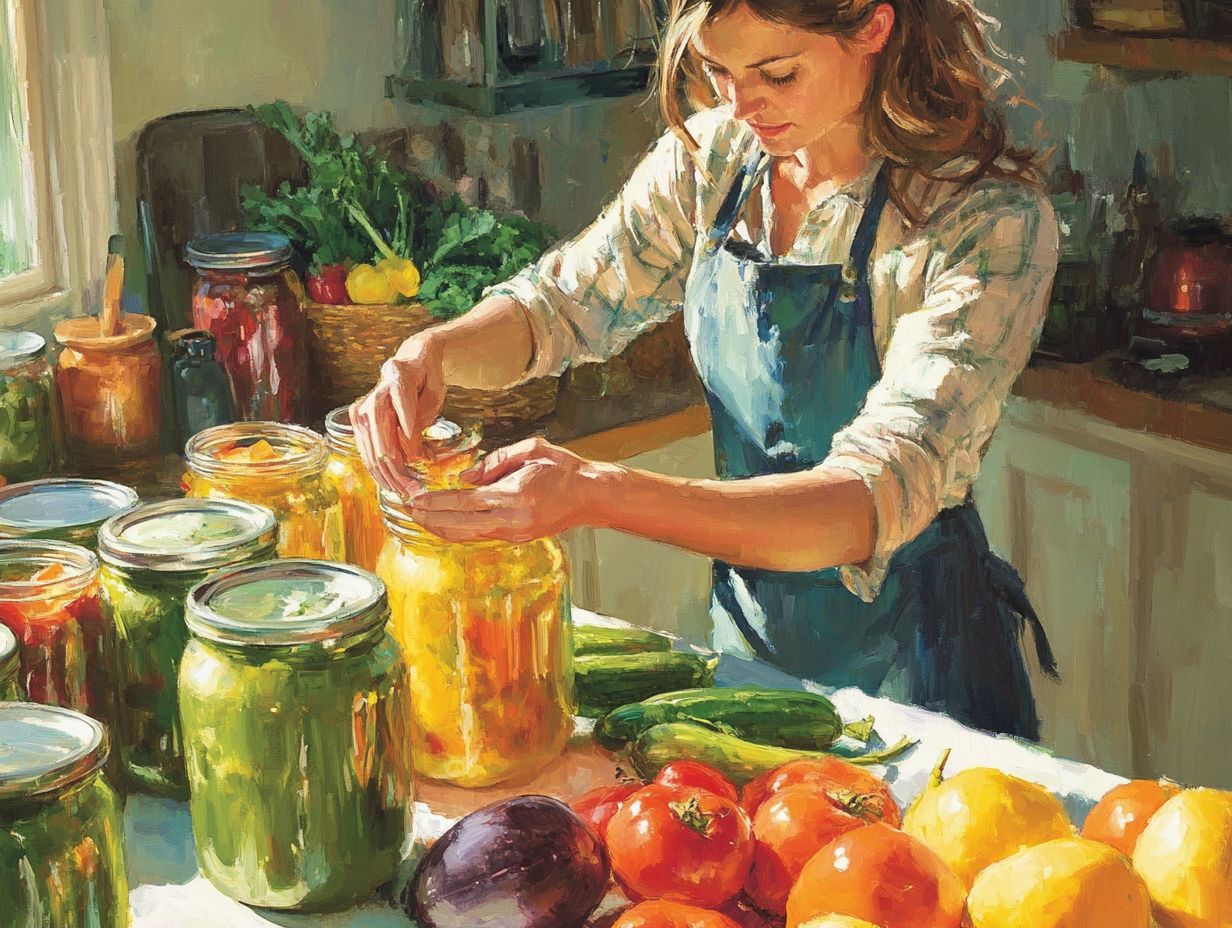 Canning tips for warm weather: picture of canning process.