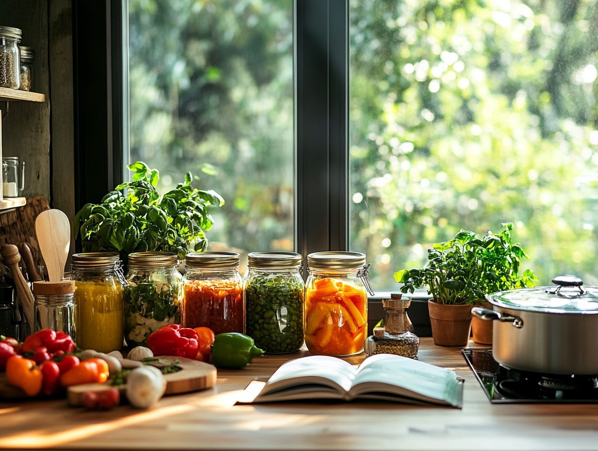 Colorful assortment of fresh fruits for canning