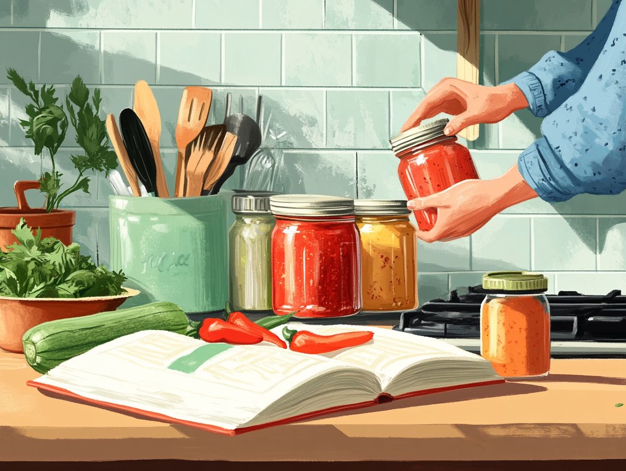 Tips for safe canning practices illustrated