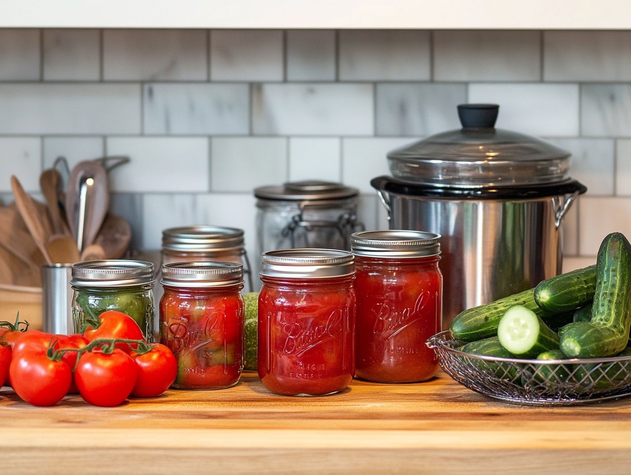 Essential items needed for complete canning kits, including jars and tools.