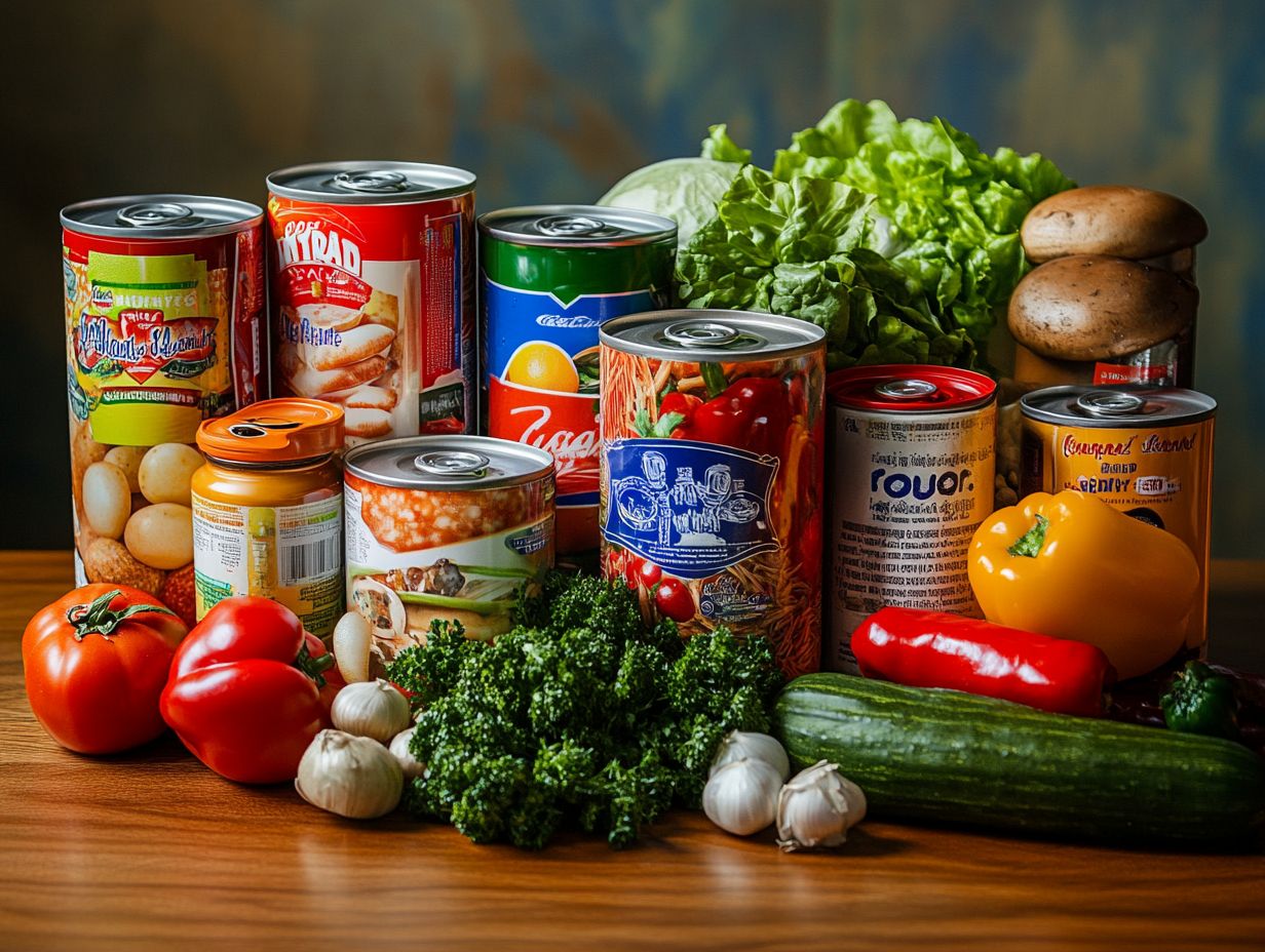 A variety of canned goods showcasing the benefits of home preservation